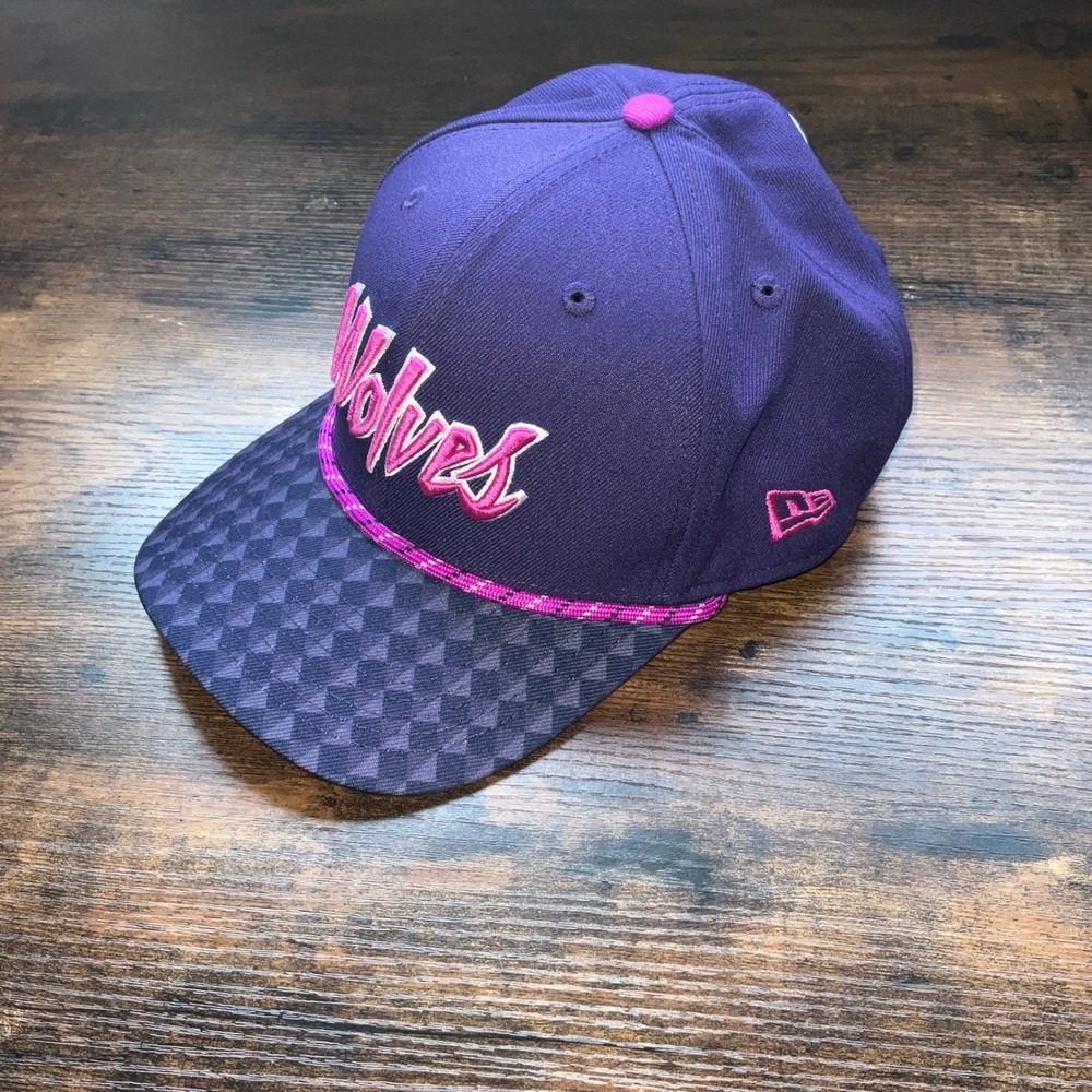 New Era Minnesota Timberwolves Hat Purple Pink NBA Snapback Cap OSFM - Picture 3 of 6